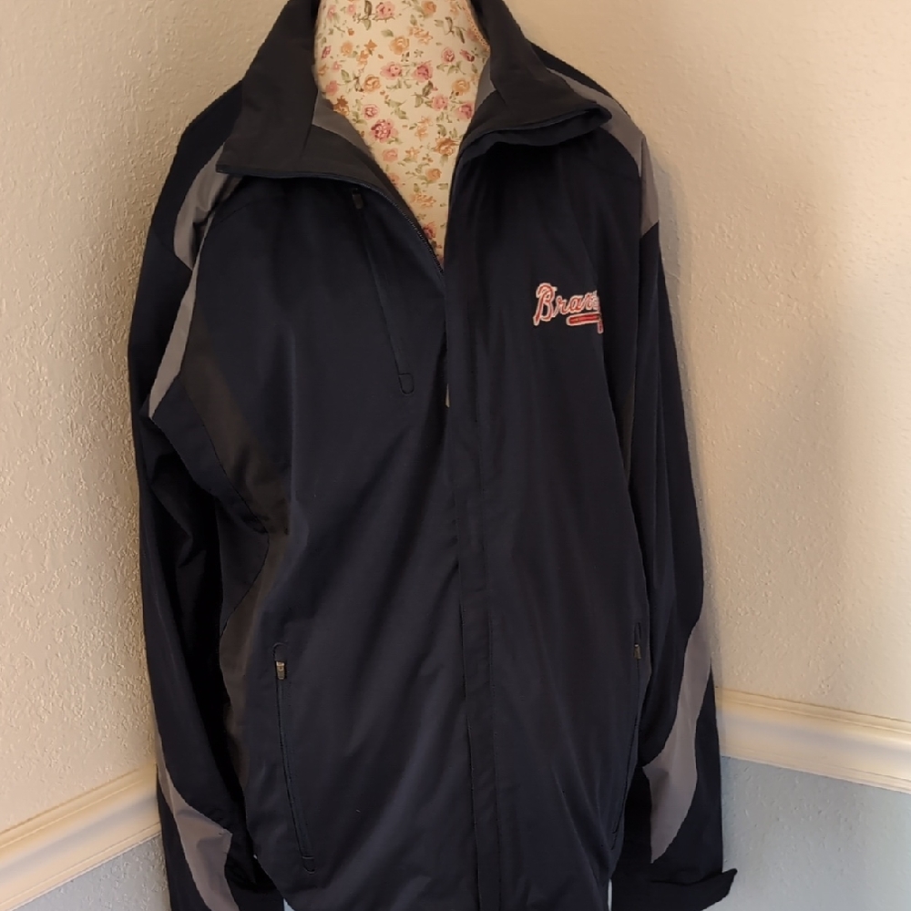 Men's Navy and Gray Atlanta Braves Jacket